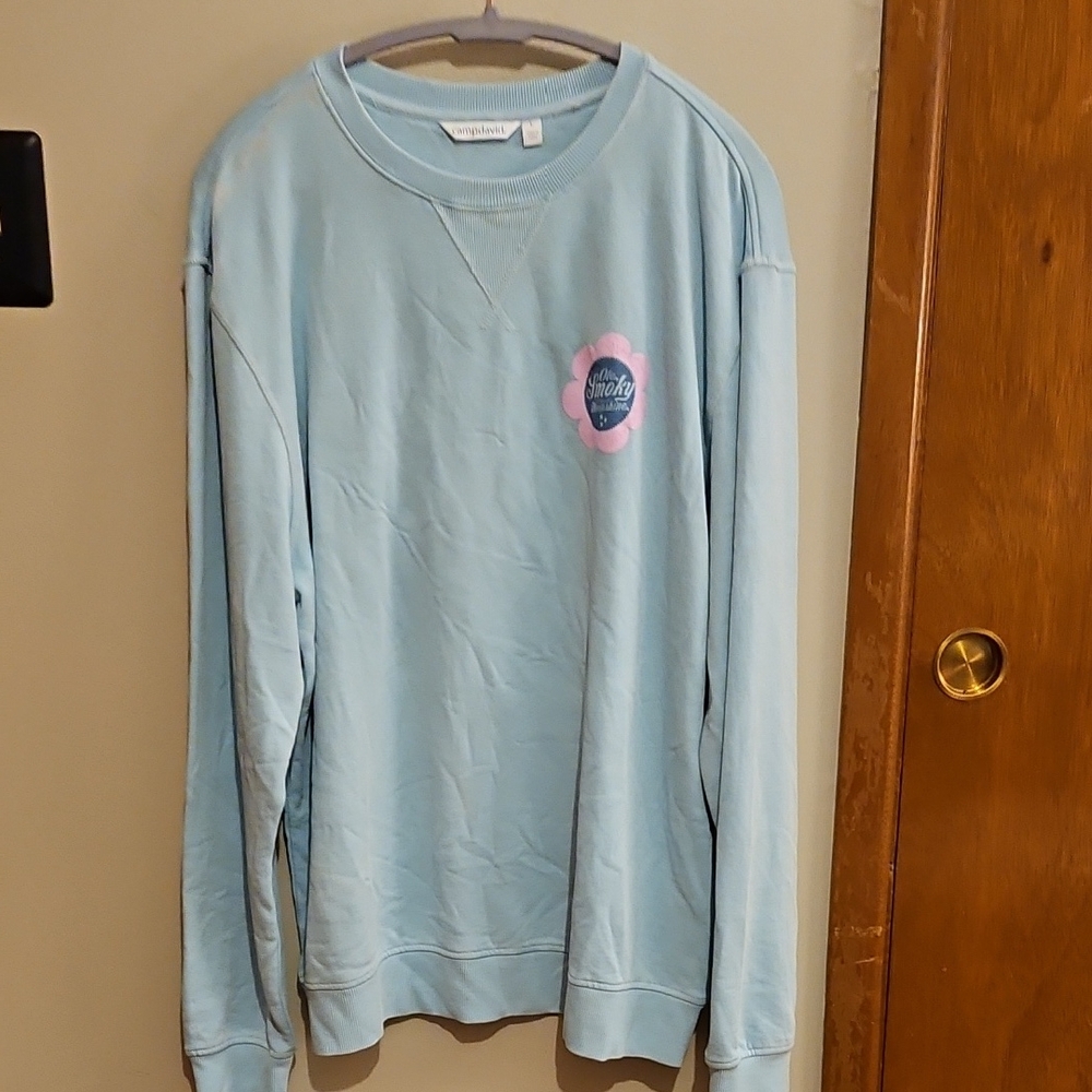 Camp David Good Vibes Powder Bkue Crew Swearshirt
